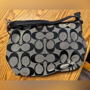 Coach Black and Gray Shoulder Bag